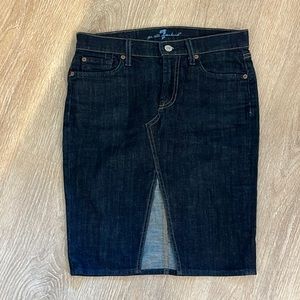 7 For All Mankind Denim Pencil Skirt w Front Slit